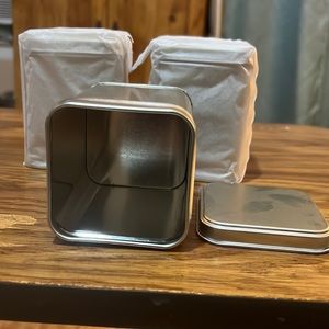 6 Square tin storage container